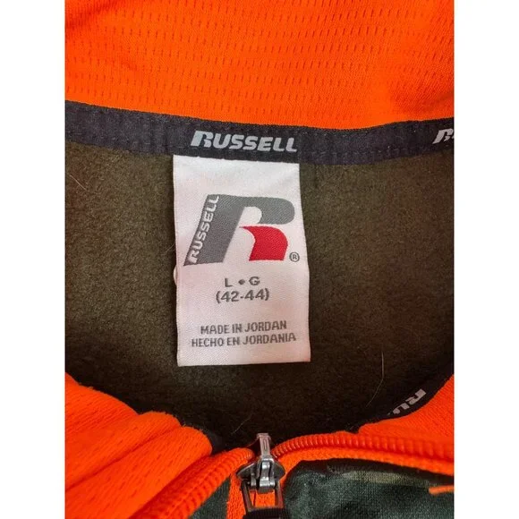 Russell Athletic Camo Quarter Zip Performance Pullover Mens L Outdoor Activewear - Picture 5 of 9